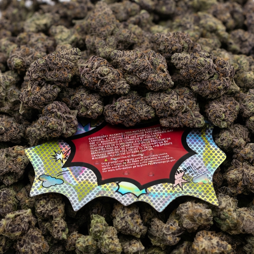 GARLIC POP ROCKS EXOTIC THCa flower — bud structure shown in close detail